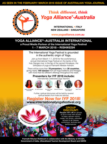 Yoga Alliance® Partnership IYF - Rishikesh 2018